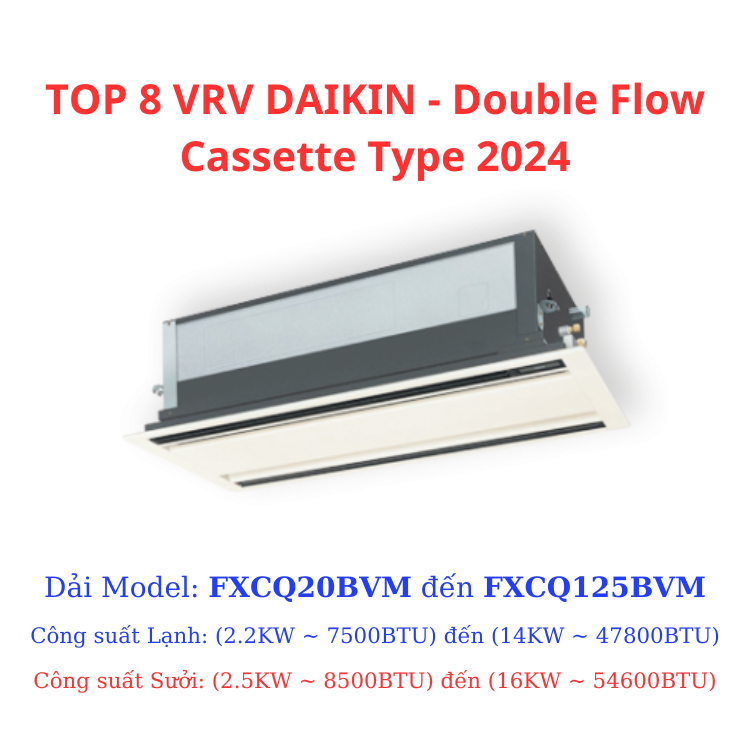 TOP 8 VRV DAIKIN – Double Flow Cassette Type 2024 – HRT